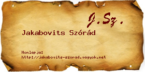 Jakabovits Szórád névjegykártya